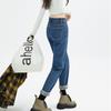 New Jeans Woman High Waist Warm Plush Elastic Denim Pants Jeans for Women Retro Streetwear Washed Baggy Leisure Straight Pants