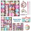 Rainbow Macaron Candy Color Christmas Ornament Set - Gift Box & Party Hanging Decorations