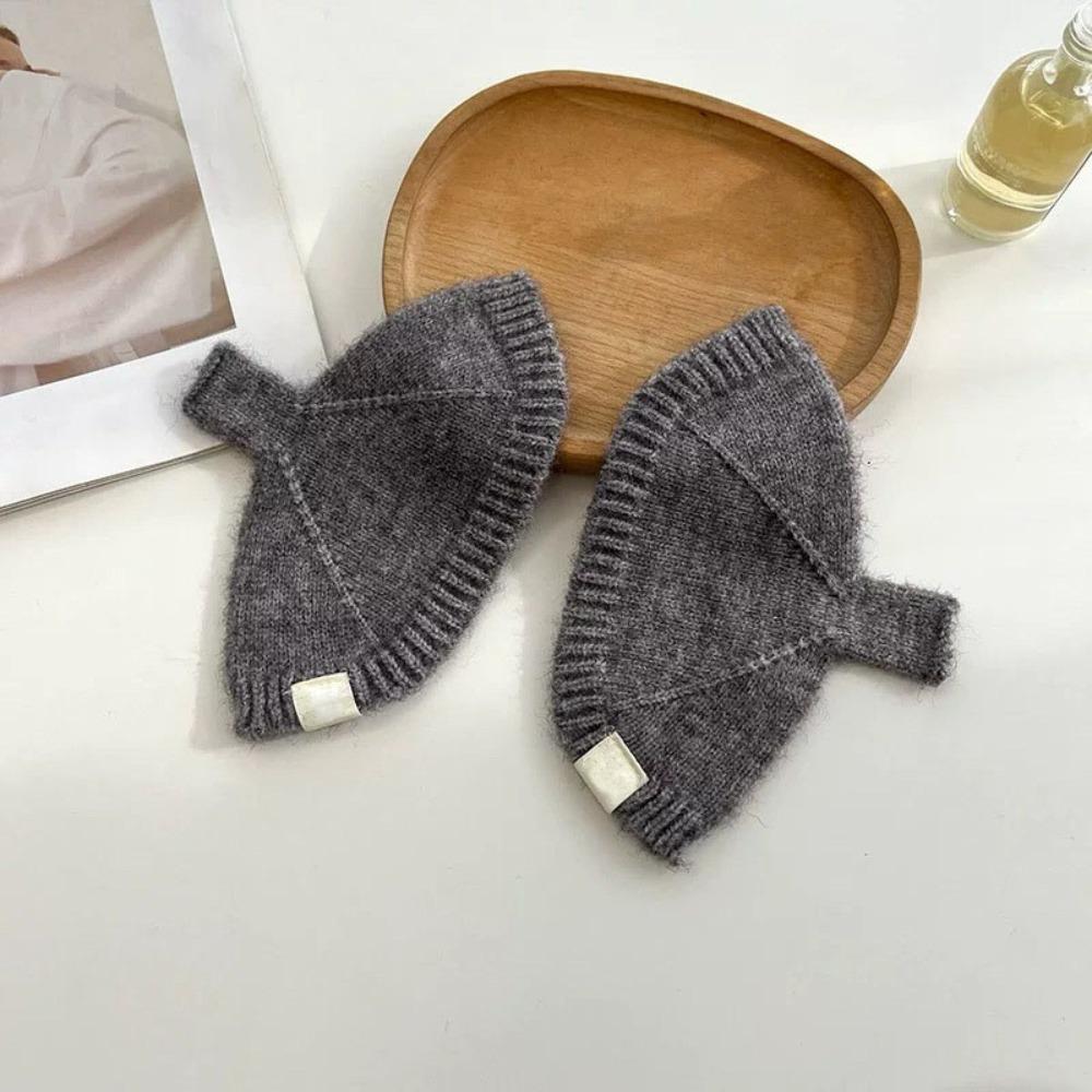 Thicken Half Finger Knitted Gloves Warm Half Gloves New Knitted Mitten  Outdoor серый