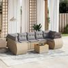 Vidaxl 8-Cz. Tuinmeubelset Met Kussens, Beige, Polyrotan