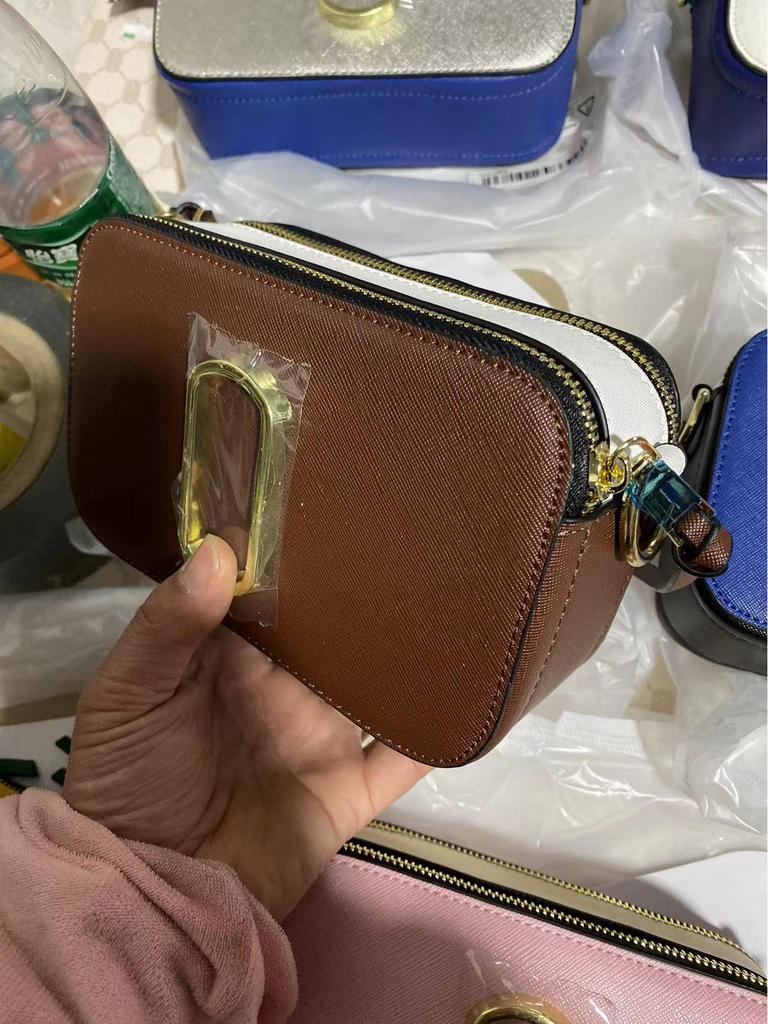 Women's 2025 Trendy Colorblock Wide Strap Camera Crossbody Bag with Double Zipper