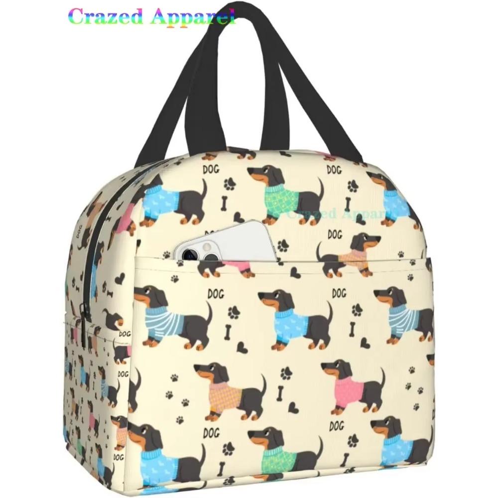 Ucsaxue Dogs I Love My Pet I Love Dachshund Lunch Bag Travel Box Work Bento Cooler Reusable Tote Picnic Boxes Insulated Bags