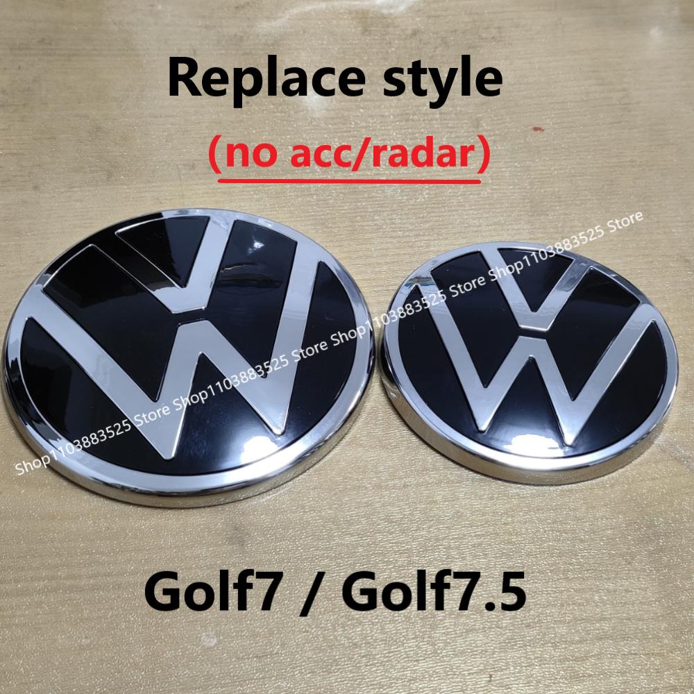 YKPSC1 No Acc New Style font Replace Style Front Grille Logo Emblem and Rear Trunk Badge Sticker for VW Golf 7.5 MK7.5 GTI Golf 7 MK7 QQ15