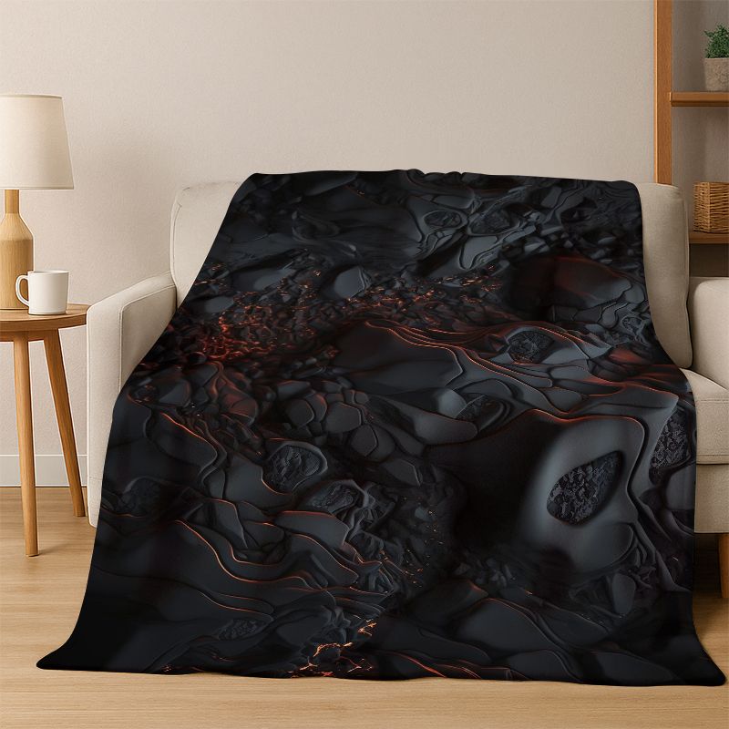 Cobblestone Stone Natural Scenery Flannel Blanket Soft Warm Throw Blanket for Bedroom Living Room Bed Travel Camping Picnic Gift