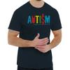 Cool Autism Awareness Jigsaw Puzzle Pieces Womens or Mens Crewneck T Shirt Tee