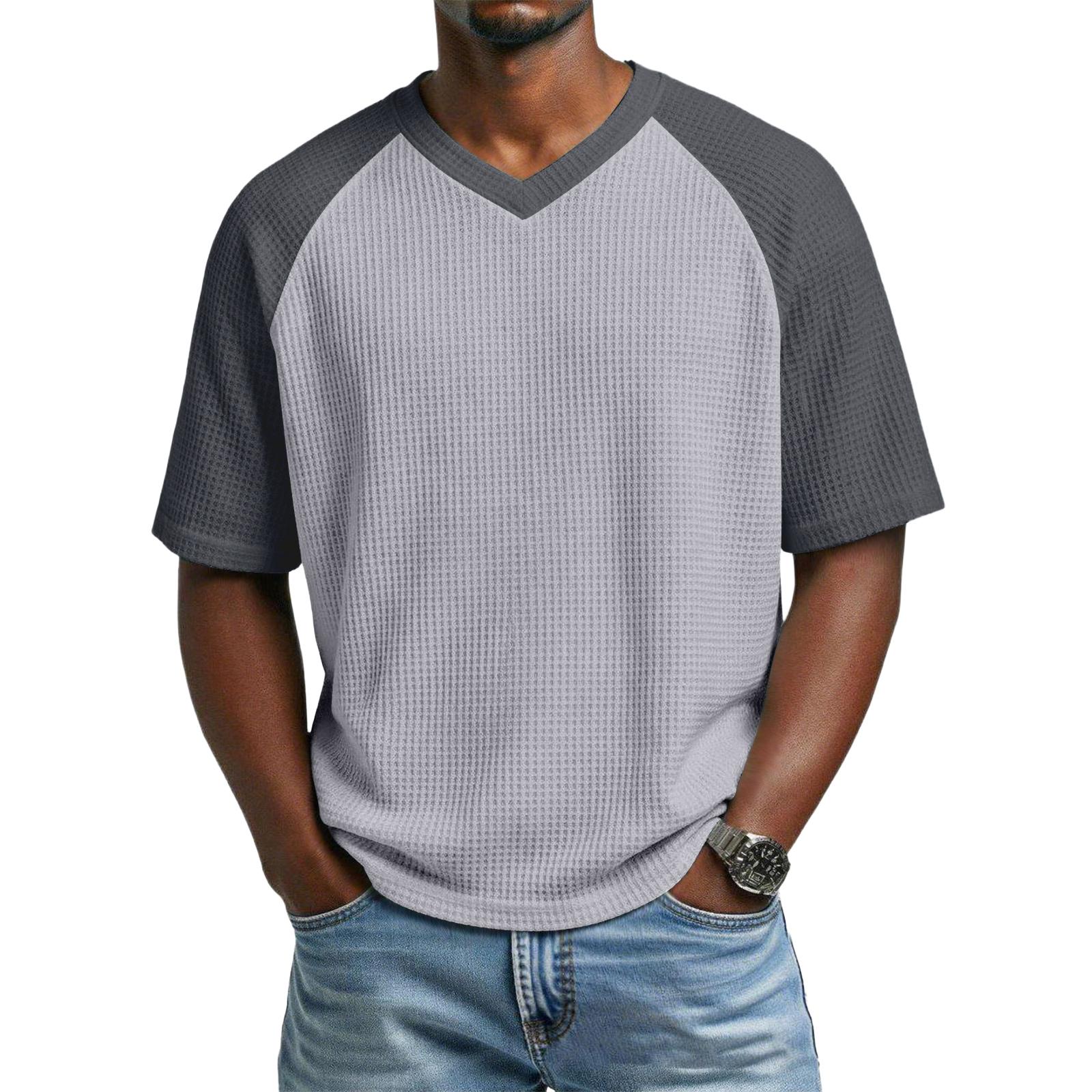 

Men s Casual V-Neck Raglan Short-Sleeve Top XL