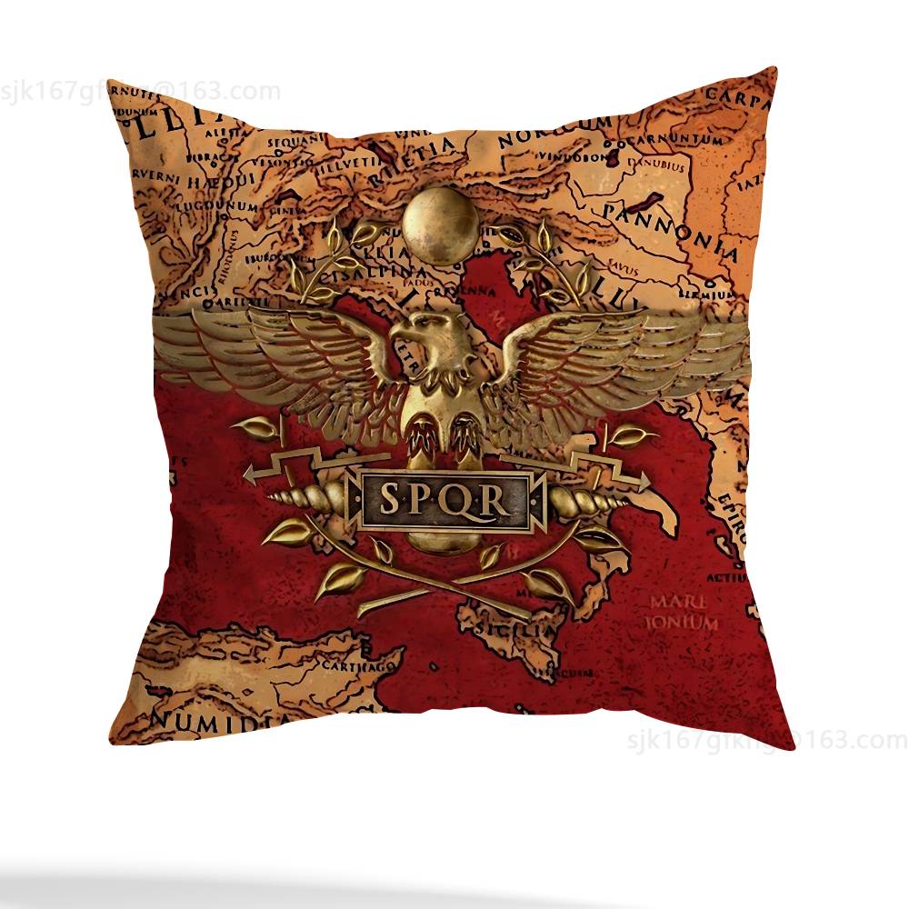 Retro Spqr Roman Empire Pillowcase Casual Style Decoration, Suitable for Home Decoration (excluding Pillow Core)