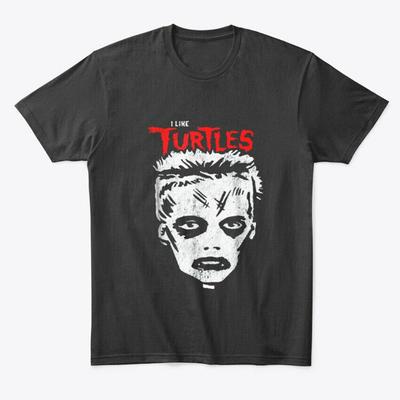 Ich mag Schildkröten Zombie Junge Totenkopf Gesicht T Premium T-Shirt Hergestellt in USA Größe S bis 5XL