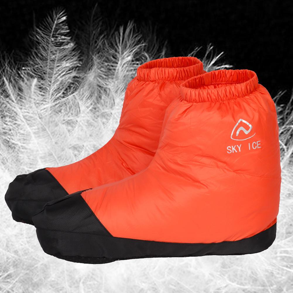 Down Feet Cover Outdoor Camping Down Booties Winter Warm Slippers Duck Down Shoes Cover Foot Socks for Sleeping Bag Tent