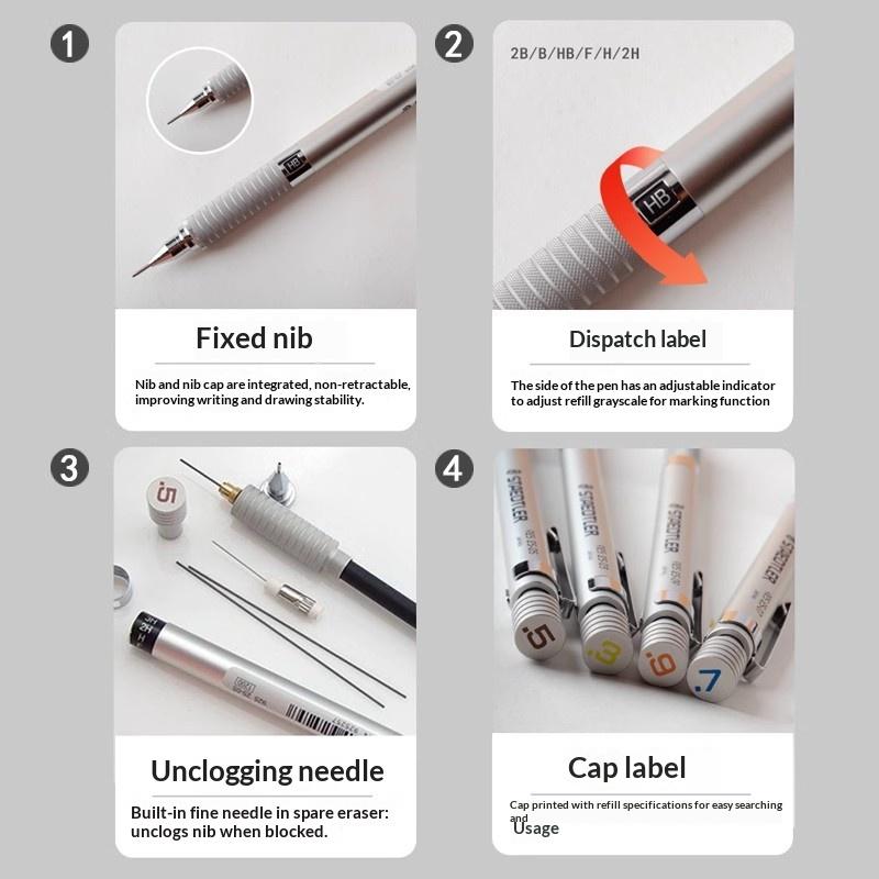 Staedtler 925 Auto Pencil,0.3-2.0mm Precision Technical Pencil Premium Full Metal Drafting Pencil for Art Collectors&Designers