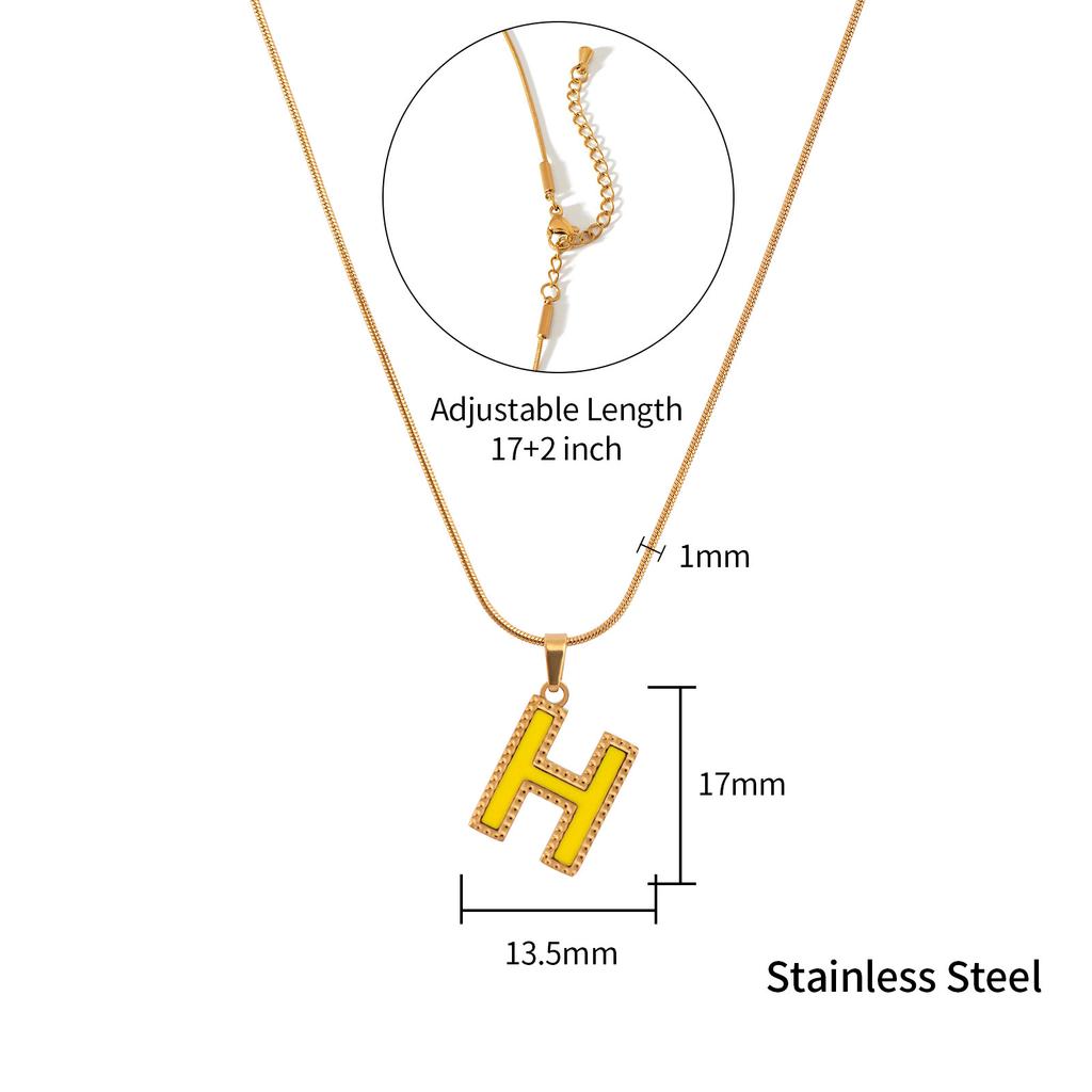 New Round Snake Necklace English Letter Necklace Dripping Oil Pendant Fashion Design Jewelry