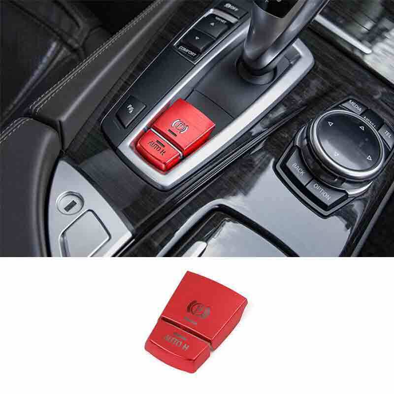 For BMW X3 F25 X4 F26 2011-17 Red Aluminum Console Electronic Handbrake Trim 2PC