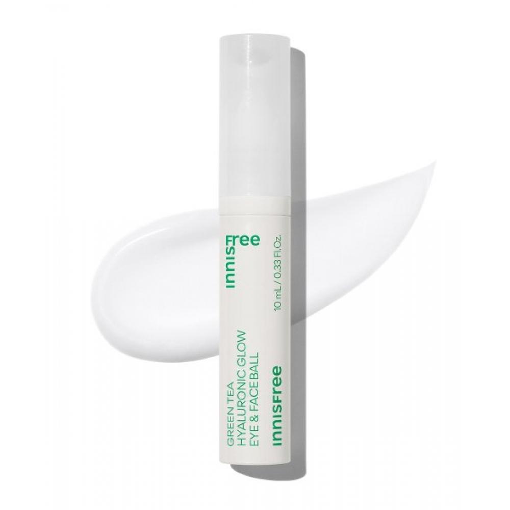 Innisfree Зеленый Чай Гиалуроновая Кислота Сияние Глаз и Лица Шарик 10мл FREE