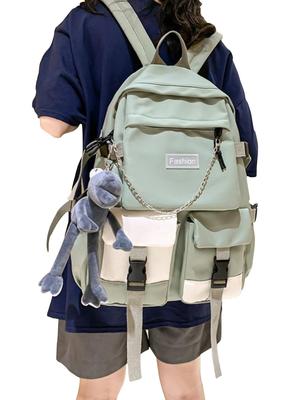 Mochila para Mujer FTBOL, Popular Estilo Coreano para Chicas de Secundaria, Gran Capacidad, Mochila para el Día a Día y la Ciudad, Mochila para el Trabajo al Aire Libre, Ligera, Elegante,