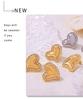European & American Gold-Plated Titanium Heart Stud Earrings with Diamonds - Women's Fashion Jewelry