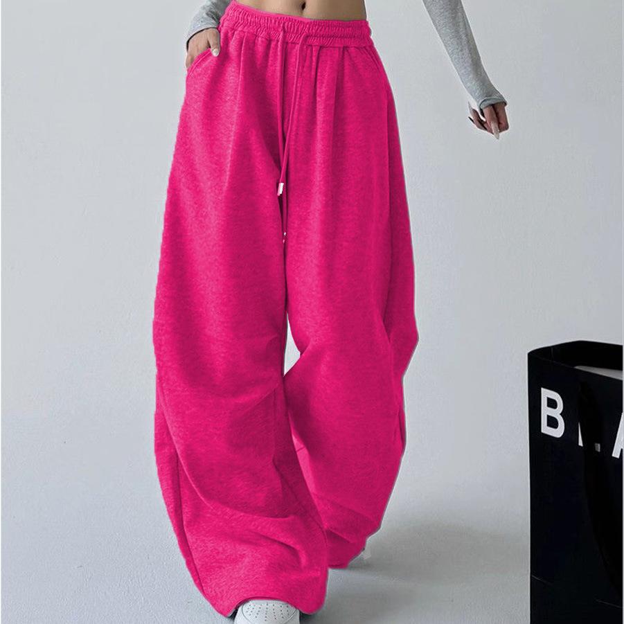 Graue High-Waist Weitbeinige Hose für Damen