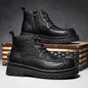 Fashion Men's Leather Boots High-top Retro Vintage Outdoor Boots Fashion Casual Winter Boots Handmade High Quality Tooling Shoes