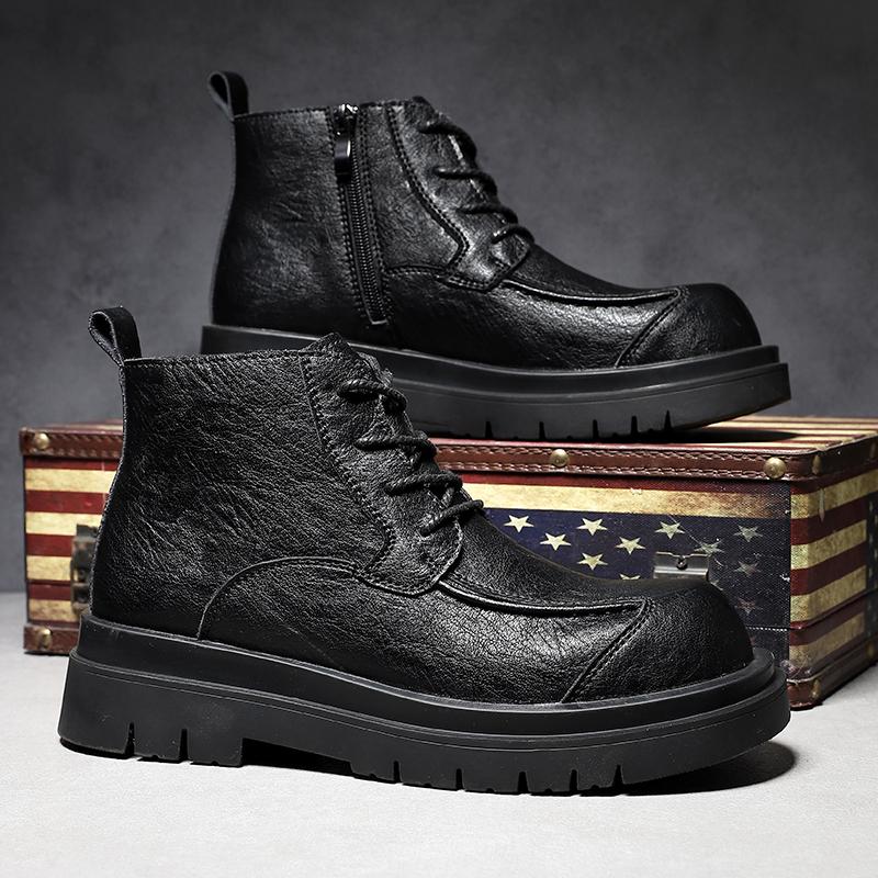 Fashion Men's Leather Boots High-top Retro Vintage Outdoor Boots Fashion Casual Winter Boots Handmade High Quality Tooling Shoes