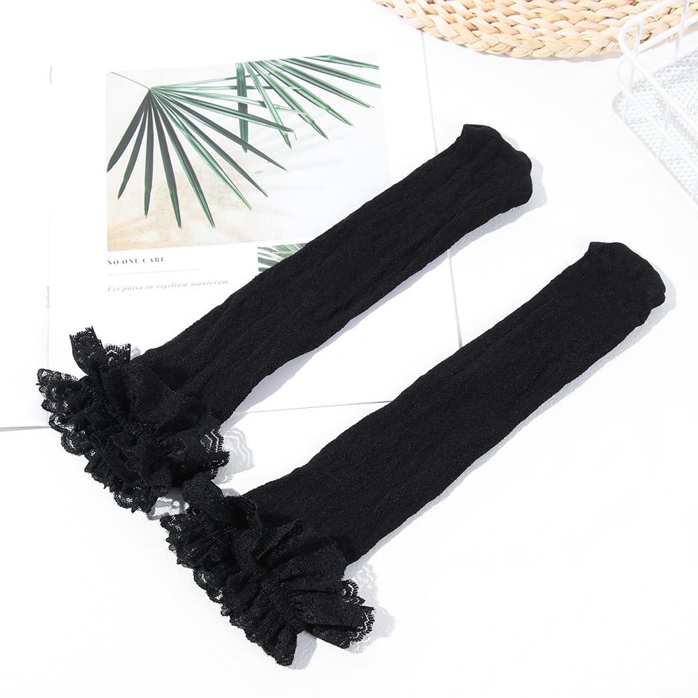 Girl Gift Cosplay Costumes Accessories Elastic Knee High Lolita Socks Transparent Lace Bow Socks