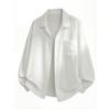 New long-sleeved shirt for men, spring style, textured slightly wrinkled linen feel shirt, simple drapey jacket
