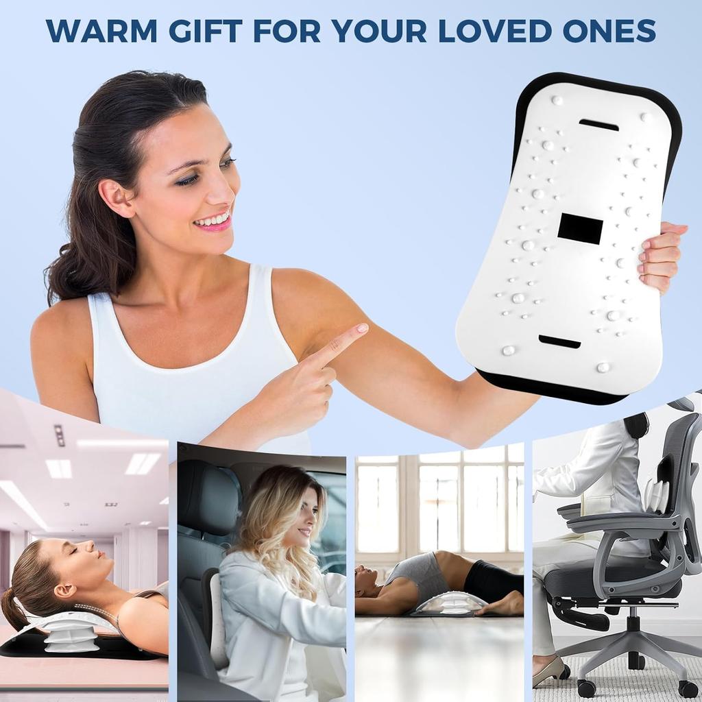 Back Stretcher for Lower Back Pain Relief,Adjustable Lumbar Traction Device, Ergonomic Spine Board with Acupressure Points,Back Massager for Spinal