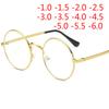 Dioptrien Sph 0 -0,5 -1 -1,5 -2 -2,5 -3 -3,5 -4 -4,5 -5 -5,5 -6,0 Runde Fassung Grüne Beschichtung Myopiebrille