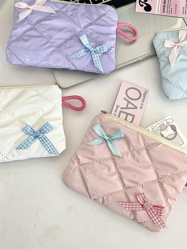 Neuer Perlglanz Schleifen Lippenstift und Kosmetiktasche - Tragbare Aufbewahrungstasche