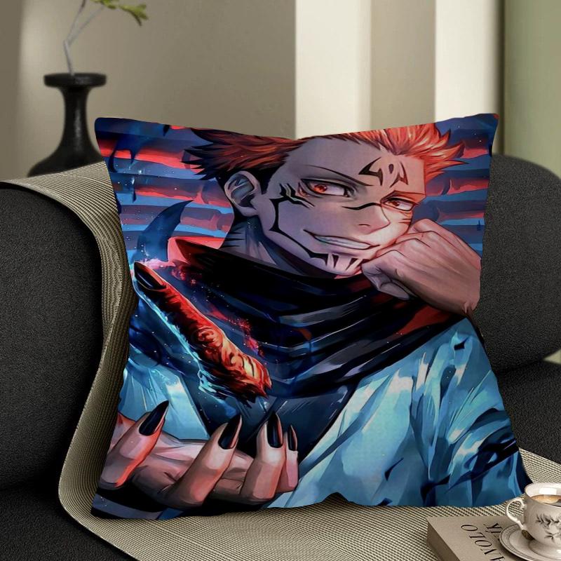 Poduszka Anime R-Ryomen S-Sukuna Poduszka Anime Pokrowiec na Poszewkę Poduszki na Kanapę Łóżko Zagłówek Pokrowiec na Poduszkę 45x45 Cm Modny
