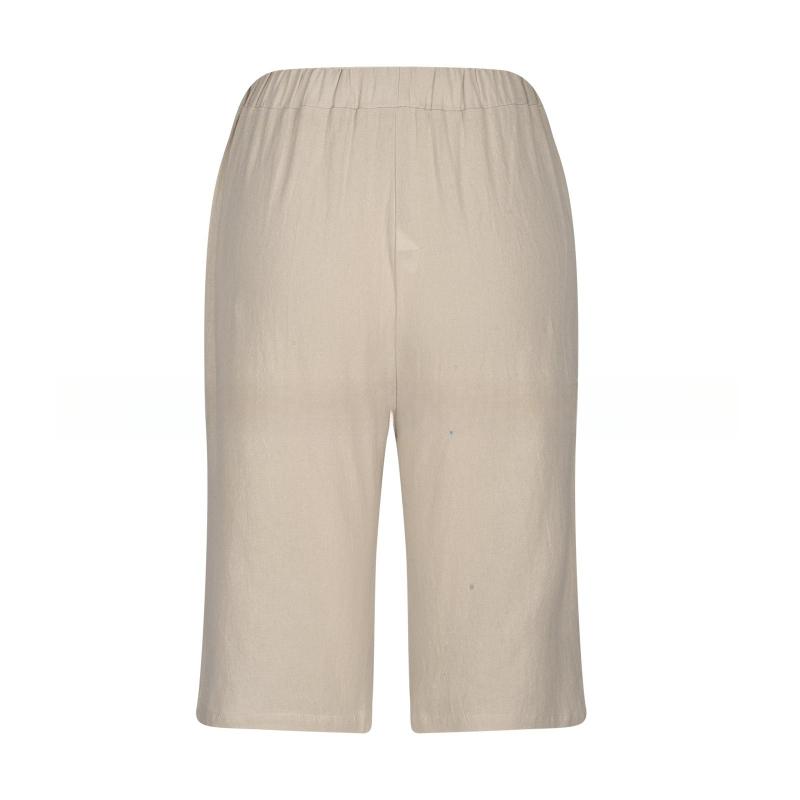 GMXIA Dámské módní ležérní jednobarevné kalhoty s vysokým pasem a capris