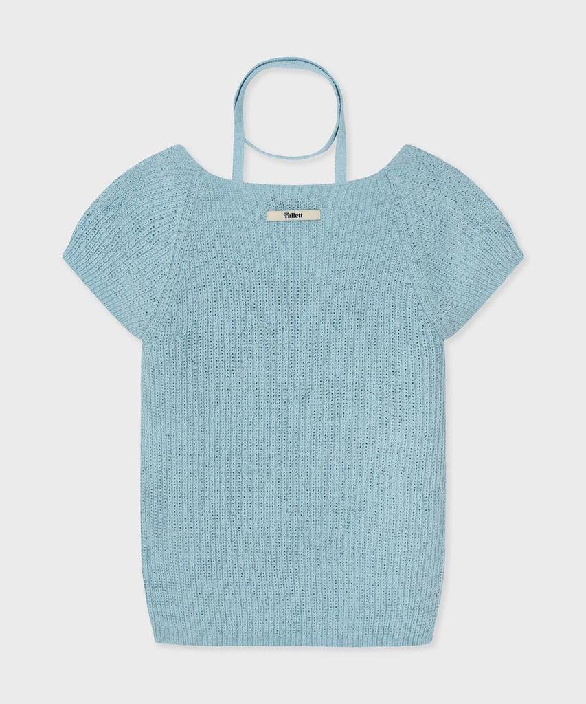 FALLETT Square Neck Tie Knit Sky Blue