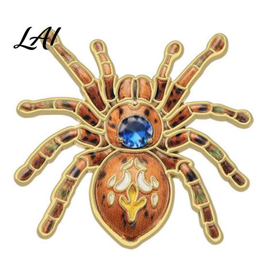 Punk Rock Style Accessories Gothic Spider Brooch Pin Colorful Rhinestones Decor Retro Creative Niche Jewelry Gifts Alloy Decorative Lapel