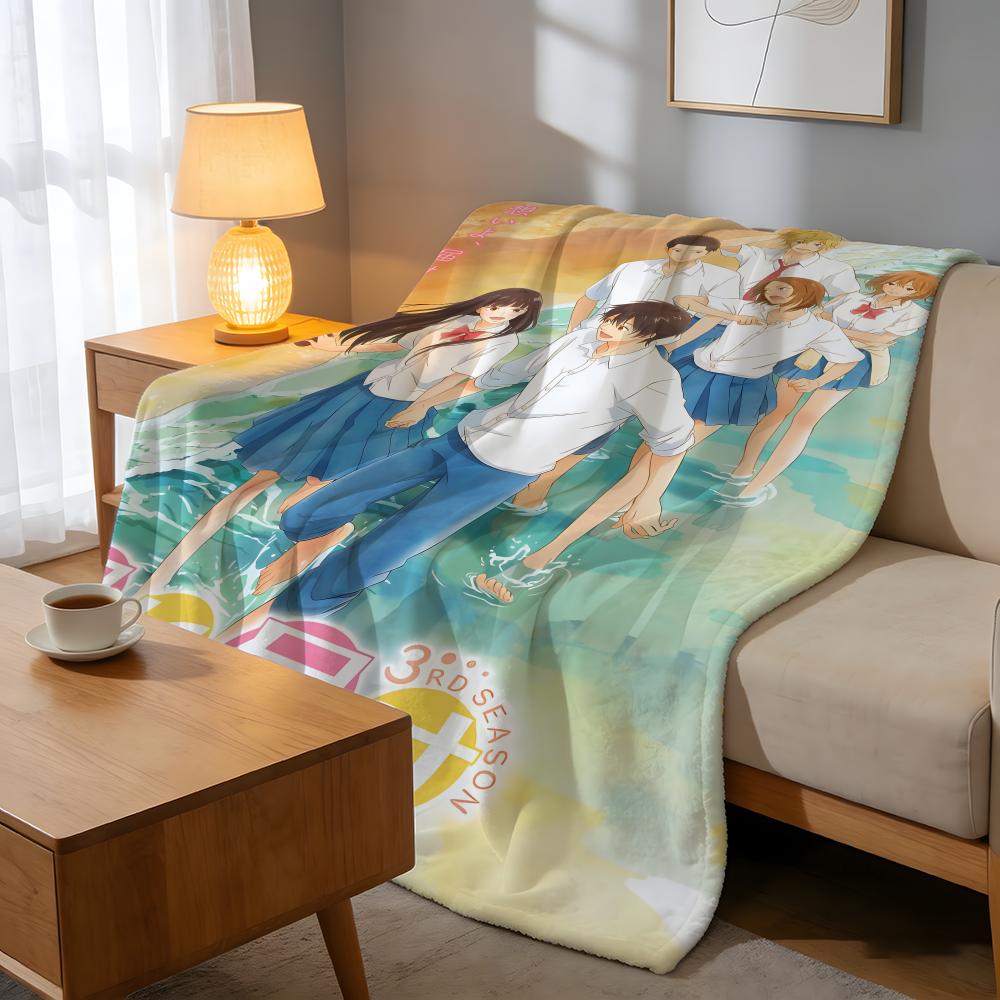 Throw High-Density Short Plush Blanket For Sofa Nap Air-Conditioned Room Soft Skin-Friendly Classic Comics Kimi Ni Todoke