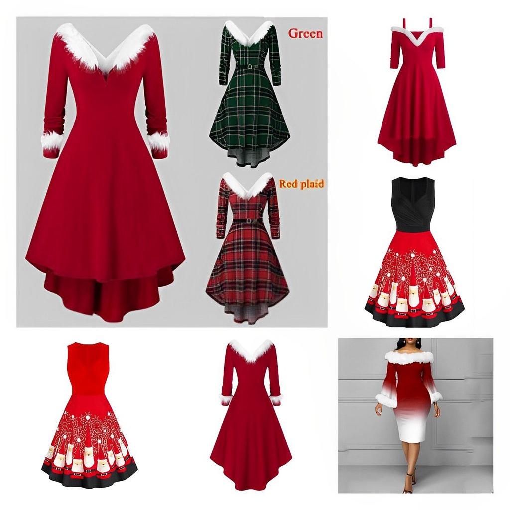 Mrs Santa Claus Christmas Dress Women Cosplay Party Costume Soft And Skin-touch Velvet Material