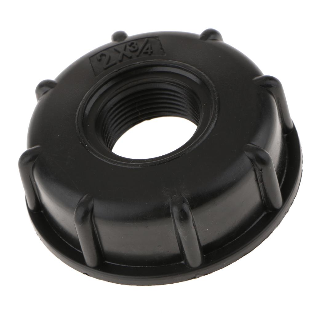 1000 Water Tote Tank Adapter Hose Cap 60mm Coarse Thread Outlet, 1/2inch+3/4inch=2PCS