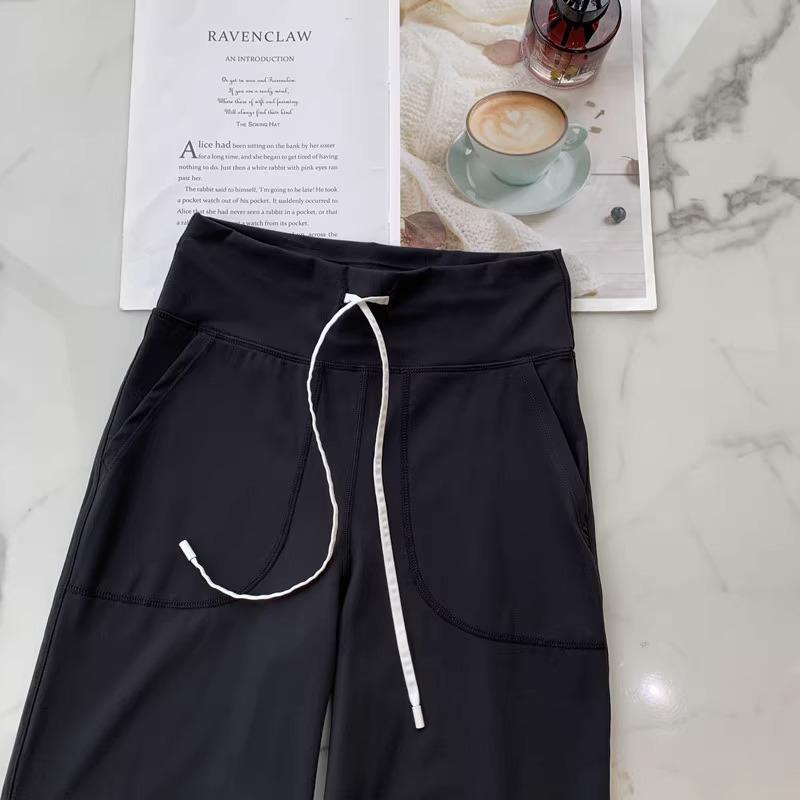 LULU ZGLY Antibakterielle High-Waist Weitbein-Yogahose - Nude-Gefühl, Elastische Fitness- & Lauf-Langhose für Damen im Herbst.