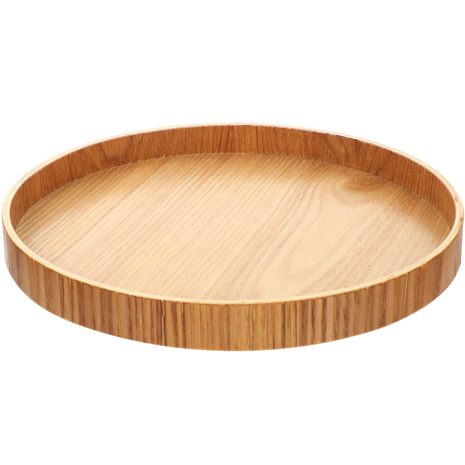 

Круглый деревянный поднос простая форма ресторан фруктовая тарелка раковина бытовая сервировка хлеба декоративная ванная комната день рождения 21x21x2cm светло-коричневого