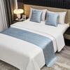 Einfarbiges Figurenmuster Bett-Handtuch Hotel Minimalistisch Doppelseitige Betten-Fahne Bettwäsche Läufer Zubehör Nachttischmatten Ferienwohnungen