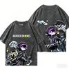 Vražedné drony Anime Lover Vyprané tričko Celoroční oblečení osobnost Oblečení Velikost Plus Unisex Streetwear Páry horký produkt
