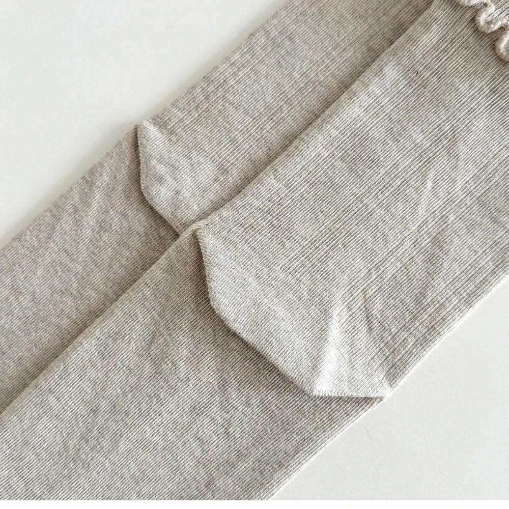 1 Pair Solid Color Ruffle Socks Vertical Stripes Korean Style Socks Comfy Frilly Socks  Daily Wear