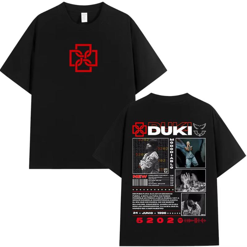 Rapper Duki 5202 MIXTAPE Album Merch Tshirt Unisexs Women Fashion Hip Hop T Shirt Cotton Casual Short Sleeve Oversized Tshirts