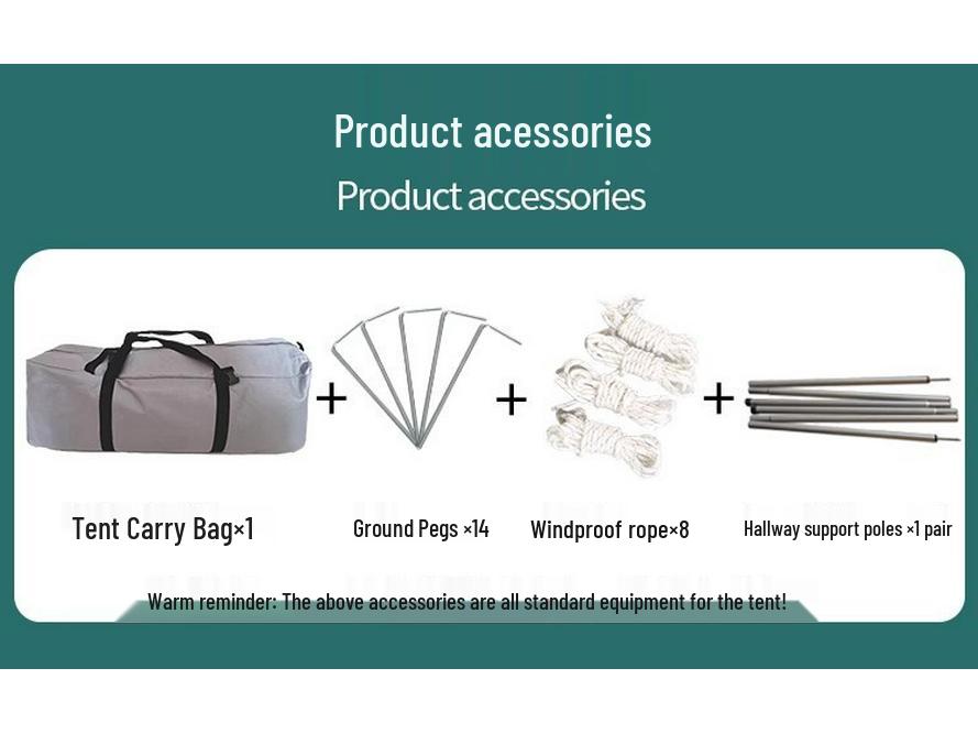 Double-Layer Outdoor Tent: Two Rooms & Living Area - Spacious, Portable, and Durable for Camping & Picnics