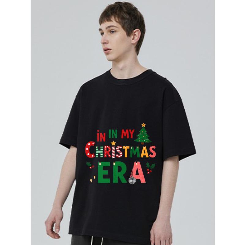 Christmas T-Shirt Black in My Christmas Era Print Holiday Party Wear