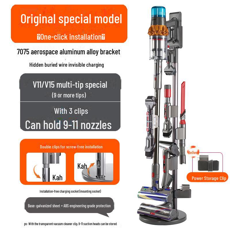 Dyson Vacuum Cleaner Storage Rack: Punch-Free Bracket for V7, V8, V10, V11, V12, 15G, G5 Models