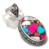 Natural Cotton Candy Gemstone 925 Sterling Silver Jewelry Pendant 1.97" ETC-13853