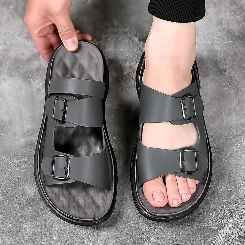 Fashion Soft Sole Leather Sandals Mens Comfortable Dual-purpose Slipper Summer Sandals Trending Man Breathable Leather Designer Sandals