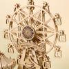 3D Wooden Puzzle Dream Amusement Park Led Rotatable Ferris Wheel Music Octave Box DIY Assembly Model Kit Toy Gift for Kids Adult