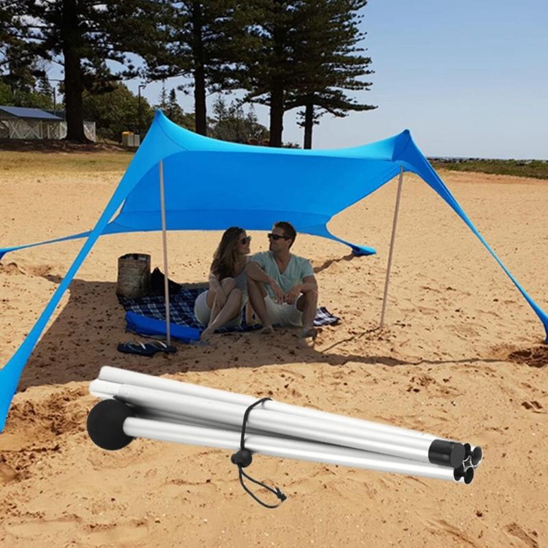 2Pcs Folding Beach Tent Poles Light Weight Canopy Poles Adjustable Length Outdoor Awning Support Poles Easy To Install