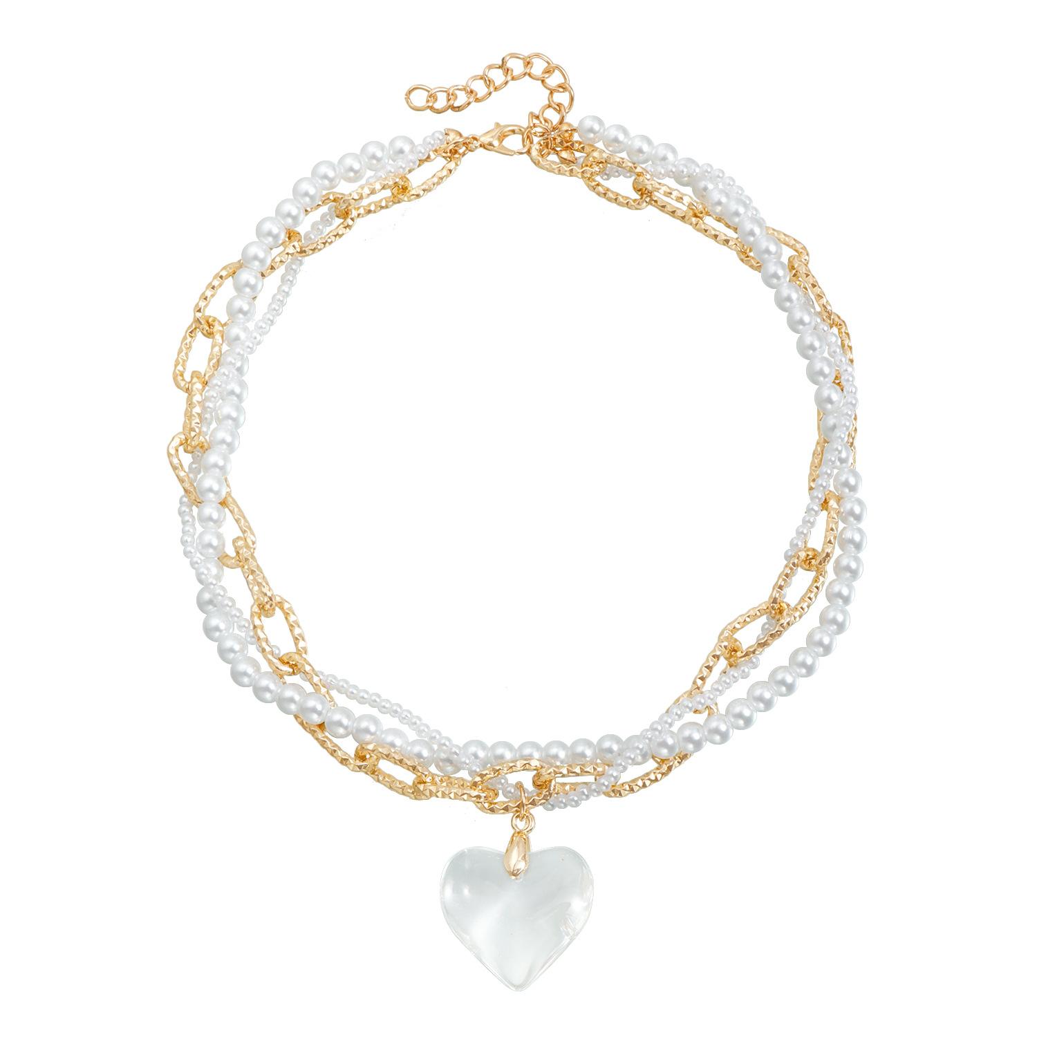 Exquisite transparent love necklace retro twist winding versatile necklace золотой