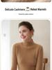 Women's Thickened Double-Strand Cashmere Sweater: Soft, Skin-Friendly, Ribbed, Slim-Fit, Solid Color, Half-High Collar, Flattering Knit Design.