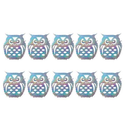 Round Bird Repellent Sticker Owl Shape Hanging Bird Reflective Deterrent Tape GardensScares Bird Pigeons Woodpecker Repellent